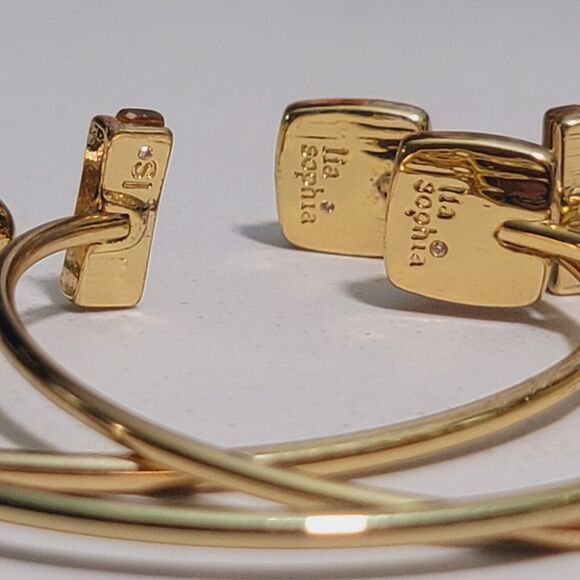 Lia Sophia 3 Piece Gold Cuff Bamgle Bracelets - Picture 8 of 8